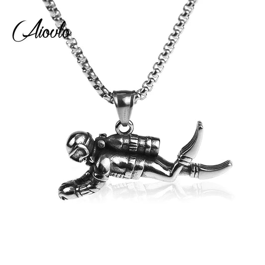 3D Scuba Diver Pendant Necklace | Diving Gift for Men & Women