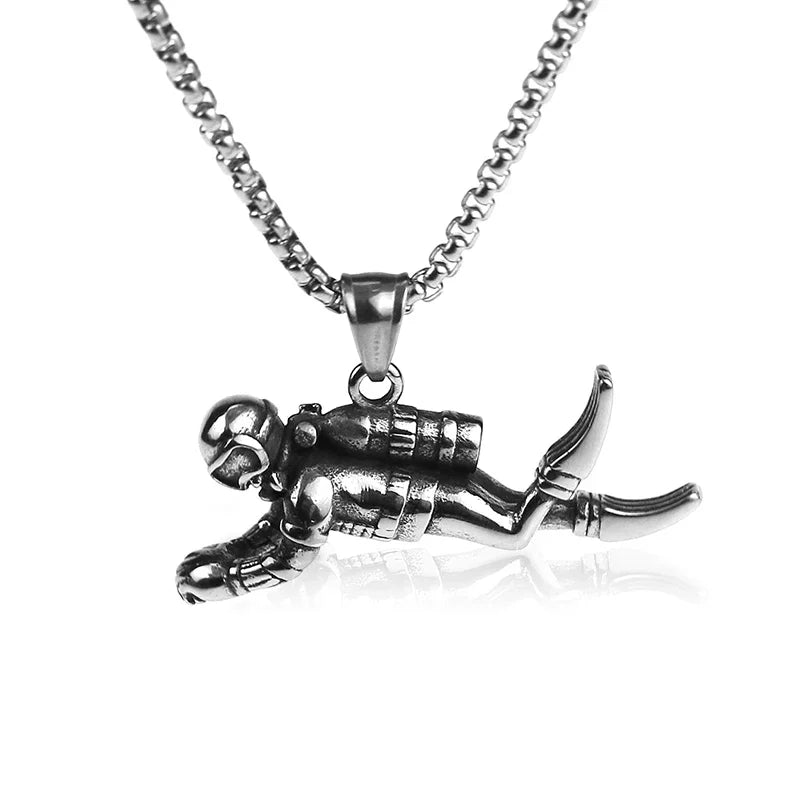 3D Scuba Diver Pendant Necklace | Diving Gift for Men & Women