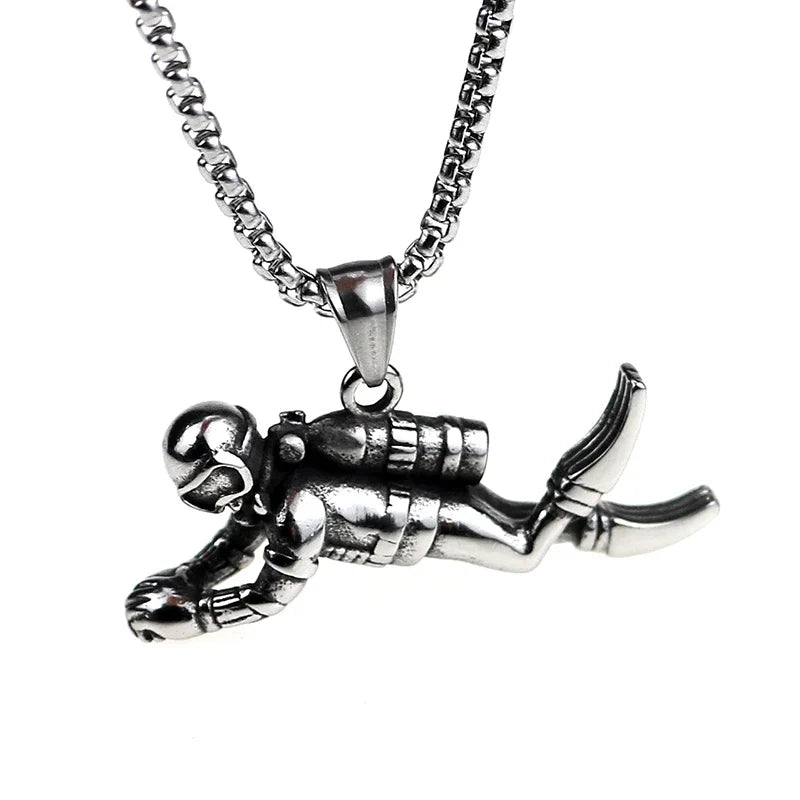 3D Scuba Diver Pendant Necklace | Diving Gift for Men & Women