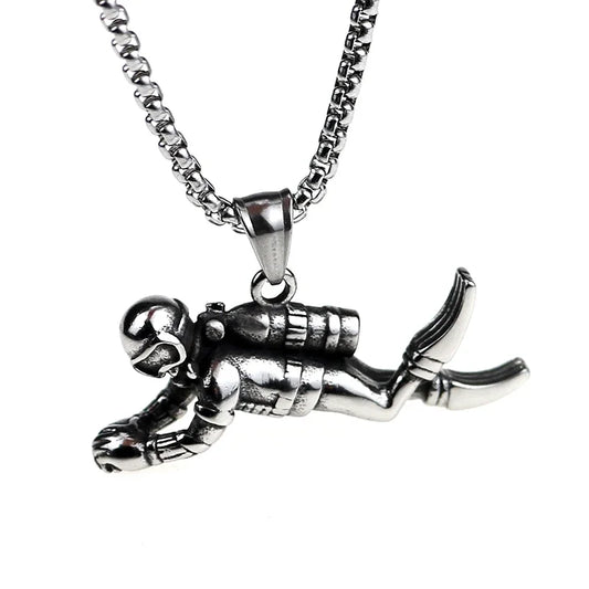 3D Scuba Diver Pendant Necklace | Diving Gift for Men & Women