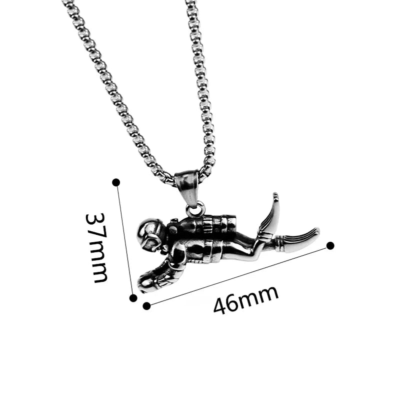 3D Scuba Diver Pendant Necklace | Diving Gift for Men & Women