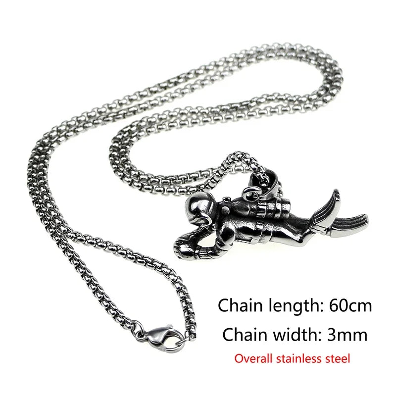 3D Scuba Diver Pendant Necklace | Diving Gift for Men & Women