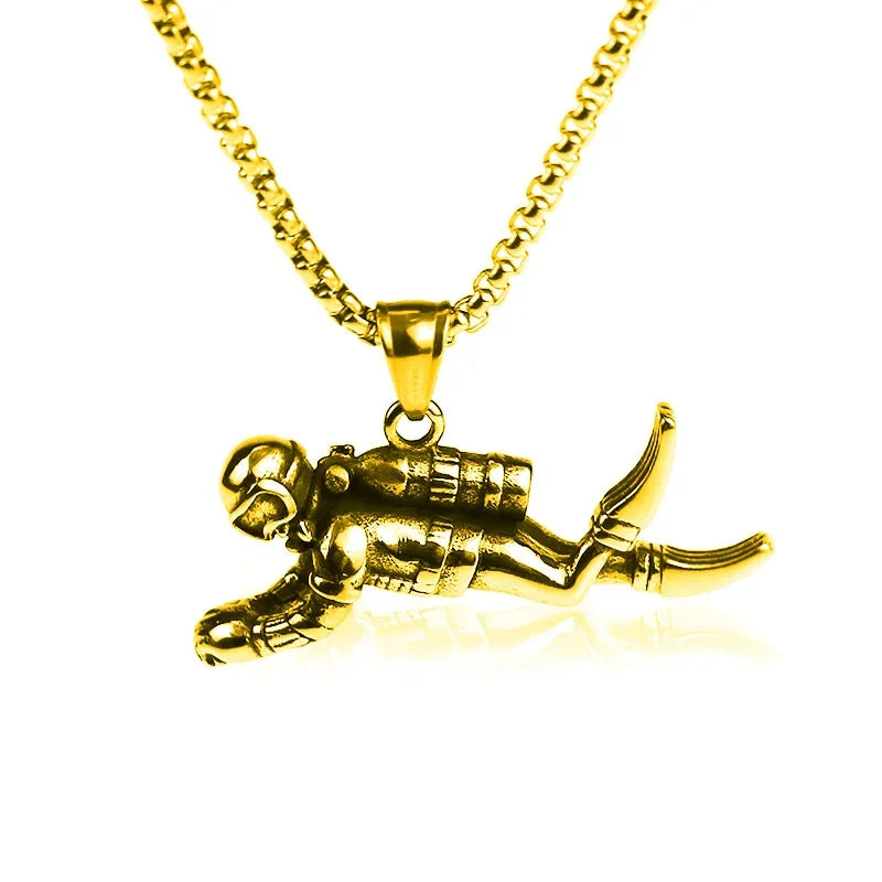 3D Scuba Diver Pendant Necklace | Diving Gift for Men & Women