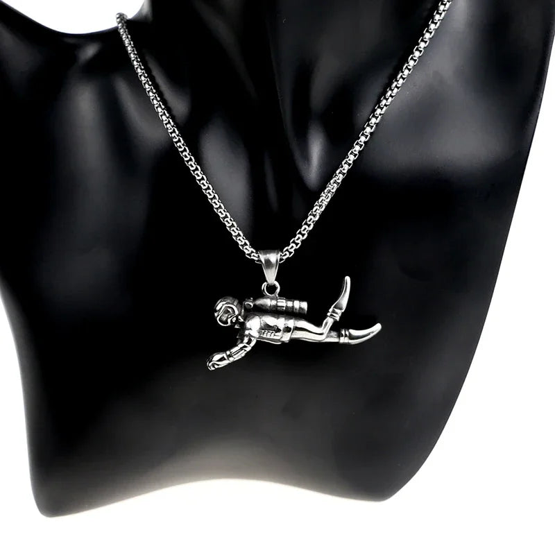 3D Scuba Diver Pendant Necklace | Diving Gift for Men & Women